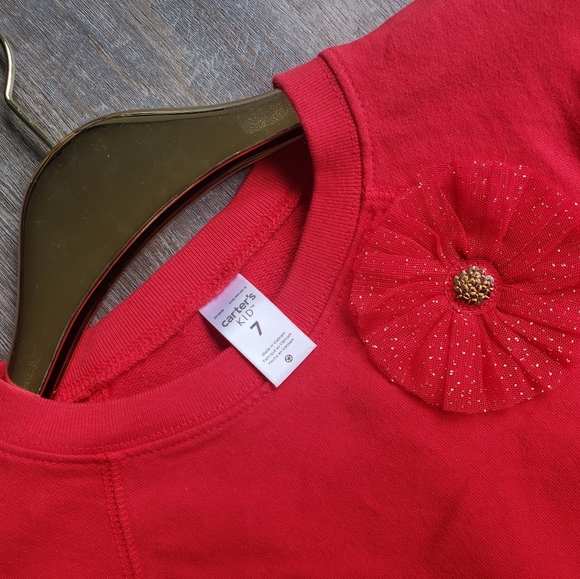 Carter's Kid Casual Red and gold tulle dress sz 7 - Picture 5 of 7